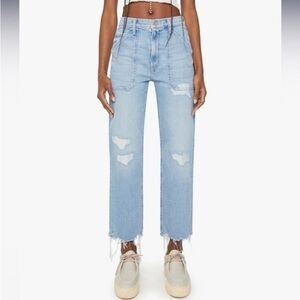 NWT MOTHER The Patch Rambler Ankle Chew jeans in Norway Jose 31